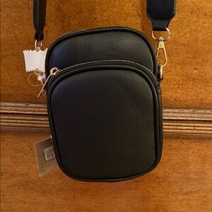 Elegant Black Leather Belt Bag